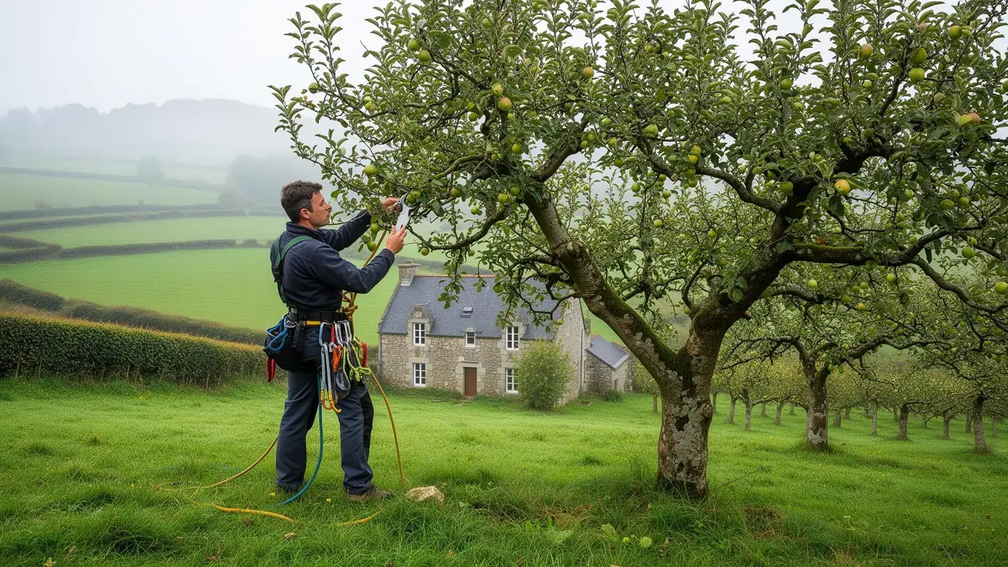 Élagueur Elliant Arb'Ouest taille d'arbres de ferme en vallée du Jet
